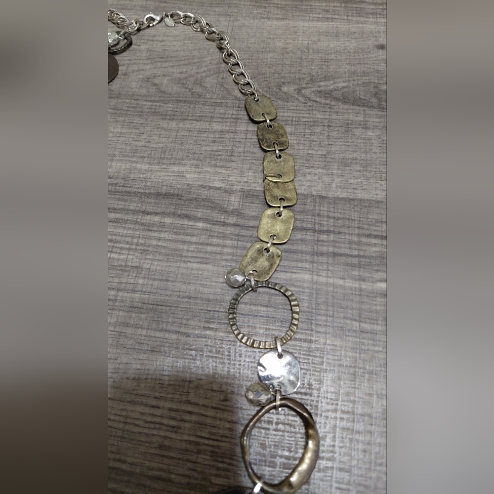 Chico's Mixed Metal Necklace with Clear Accents - Picture 5 of 5